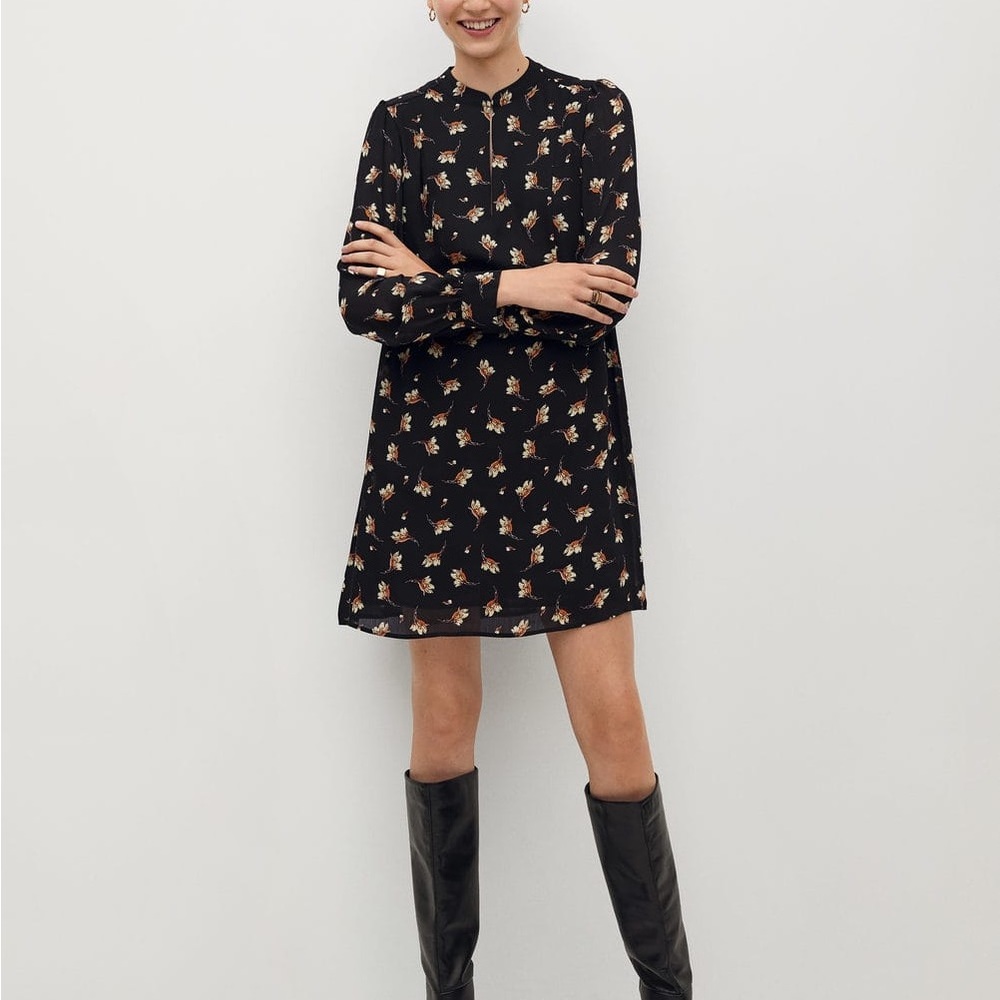 Mango flowy printed dress in medium NWT